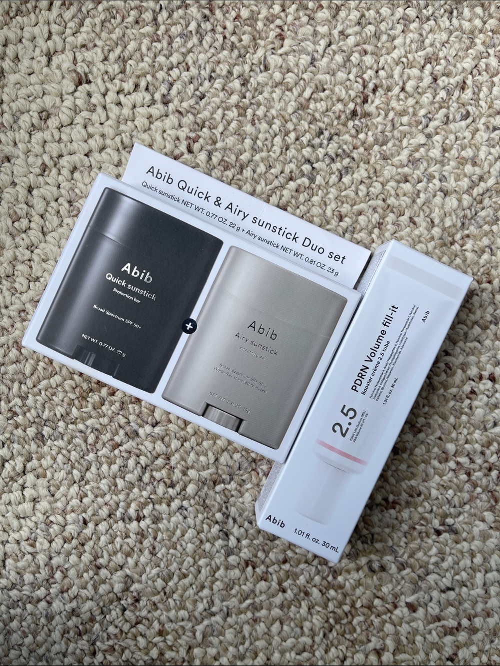 Quick & Airy Sunstick Duo Set - Black & Beige + PDRN Volume Fill-it